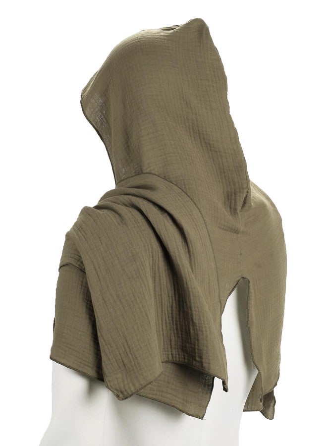 Ultrafun Medieval Renaissance Shawl Scarf Cape Men Women Multifunctional Hooded Cowl Halloween Cosplay Costume Accessories (Green) - Image 4